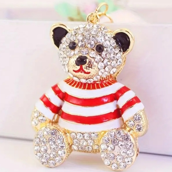 Rhinestone Bear Charm or Keychain - Picture 3 of 5